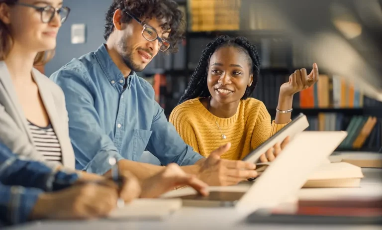 Group using laptops